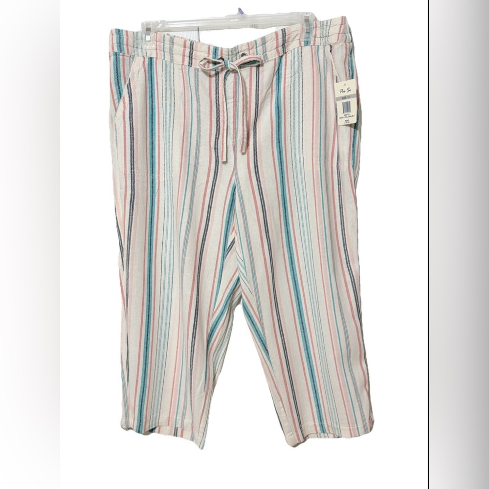 Per Se Linen Blend Capris NWT